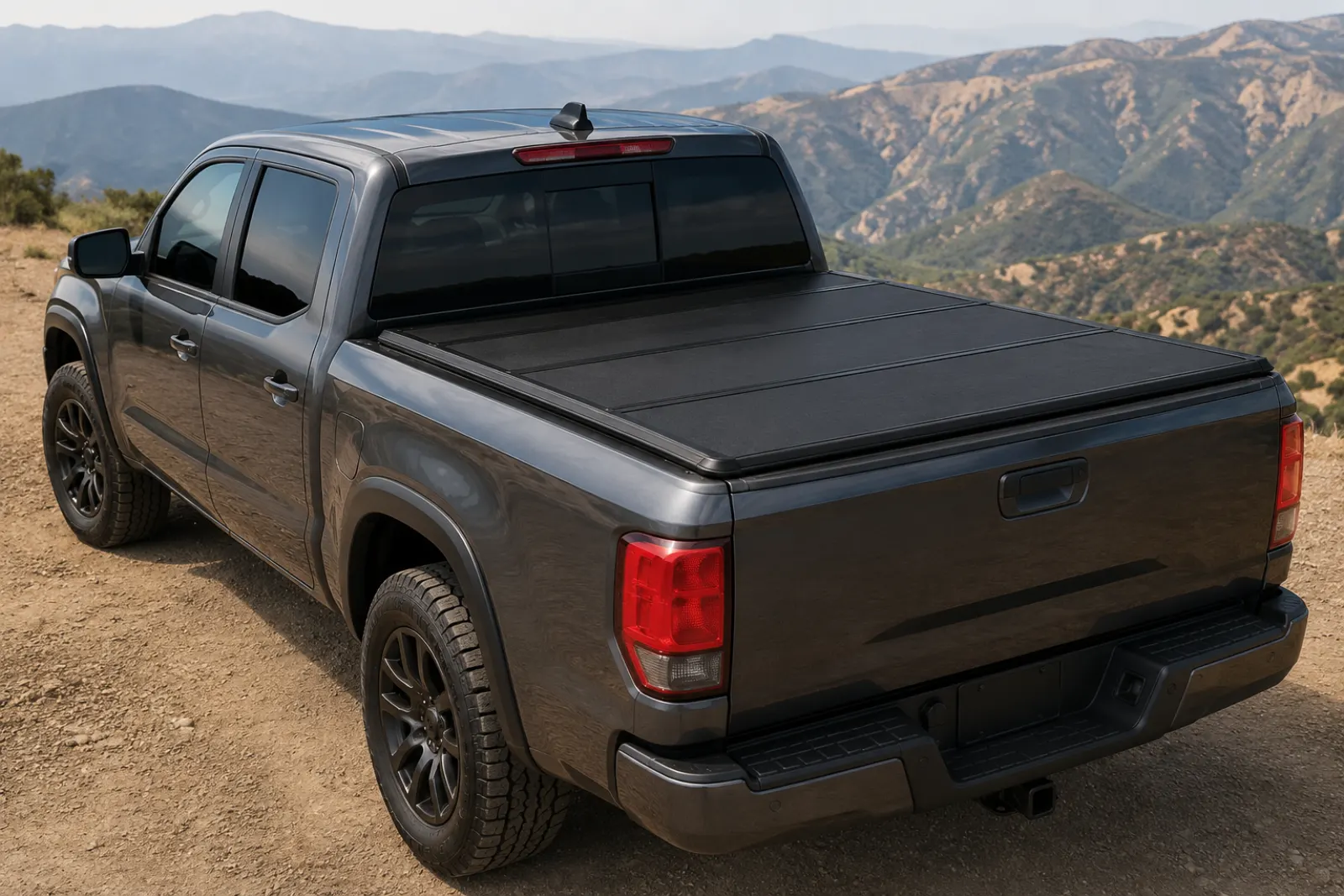 Capser hard tri-fold tonneau cover closed on a truck bed