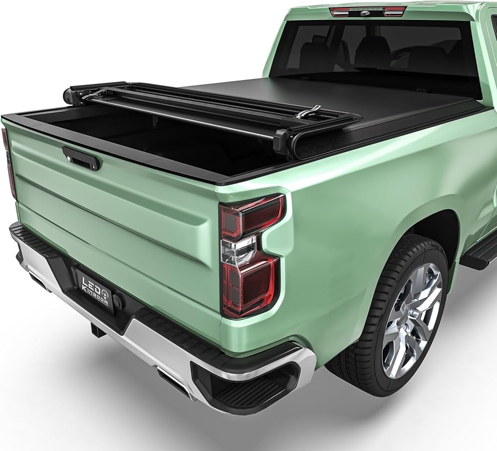 Soft quad-fold tonneau cover